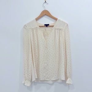 Anthropologie cream blouse with gold flecks 🤩